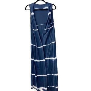 Italian Made tie dye sleeveless duster swim cover small